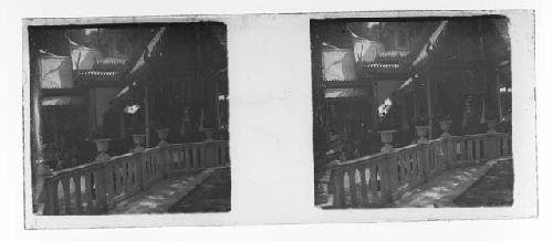 stereo glass plates of Siam; porch exterior