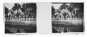 stereo glass slides of Siam; fan structure along waterfront walkway