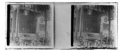 stereo glass slides of Siam; religious shrine scene