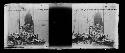 stereo glass slides; blurry view of boats at dock