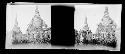 stereo glass slides; remnants of shrines or temples in ruins