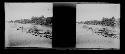 stereo glass slides; rafts and logs on river