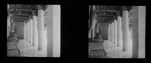 stereo glass slides; hallway of columns