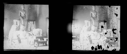 stereo glass slides; PEELING EMULSION figurine statue