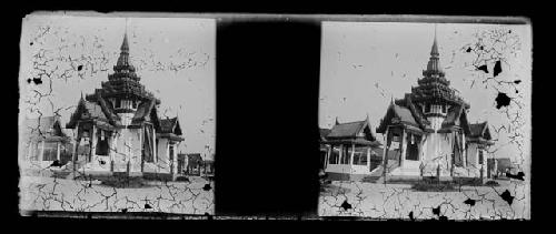 stereo glass slides; palace exterior