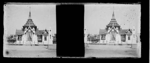 stereo glass slides; palace exterior