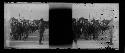 stereo glass slides; men in uniform at attention