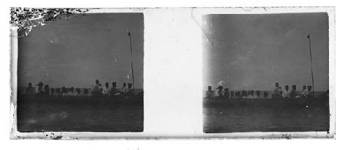 Stereo views of Siam; boat scene with people onboard