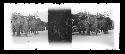 Stereo glass slides of Siam; men seated outdoors, shrine and religous ceremony