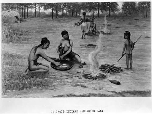 Photo of painting "Illinois Indians Preparing Salt"