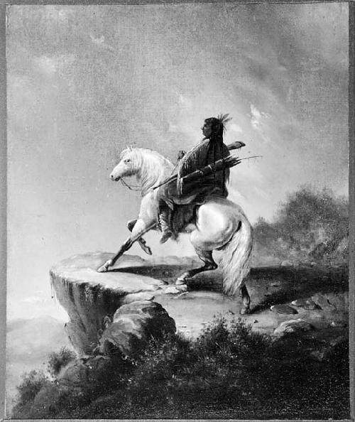 Photo of painting "Iroquois Scout on White Horse"
