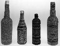 4 covered bottles