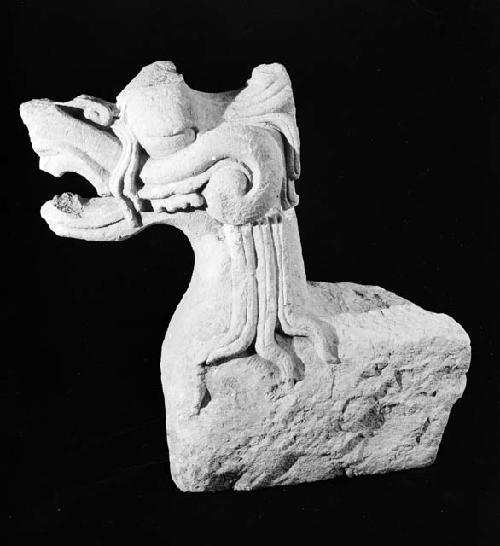 Stone serpent head