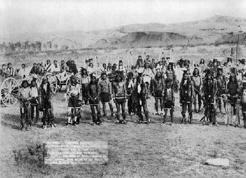 Big Foot's Band at dance on Cheyenne River, August 9, 1890.