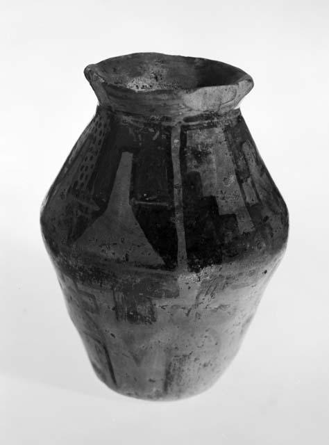 Shaped jar with design