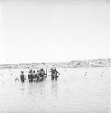 Boat and people on Indus river at Pattan Ferry