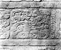 Reproduction from print of Stela 1, glyph 3 in band at feet of figure