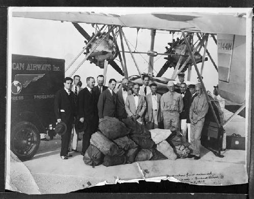 Men on first airmail flight