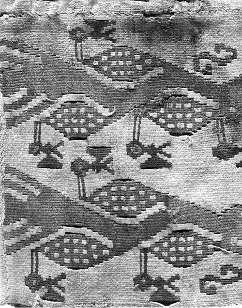 Peruvian textile with hummingbird design