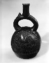 Stirrup pot, blackware