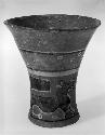 Pot with polychrome design; ceramic kero
