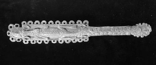 Brass ceremonial object, sceptre, possibly a belt ornament