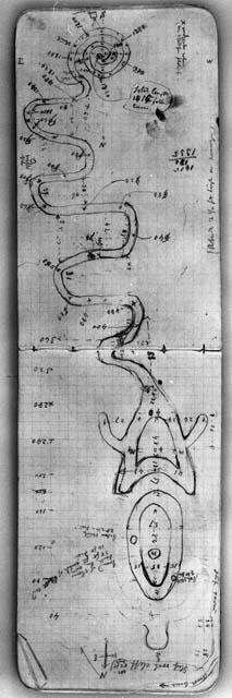 Prof. Frederick W. Putnam's sketch of Serpent Mound, Ohio, with exact measurements.