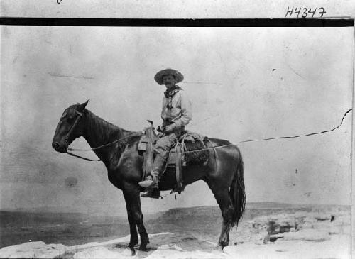 John Wetherill on horseback, Farabee photographs, 1904