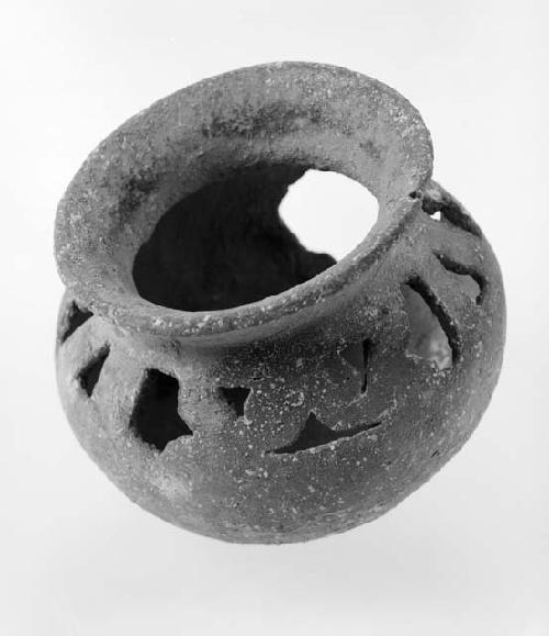 Unslipped openwork ladle censer. C4709