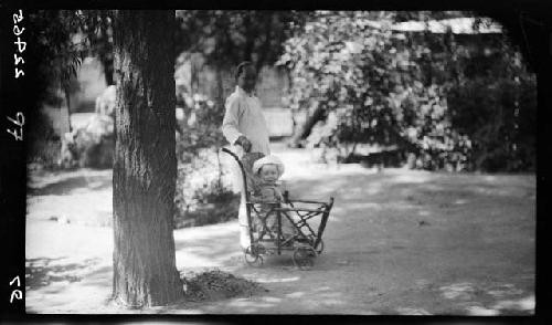 Woman with child in stroller