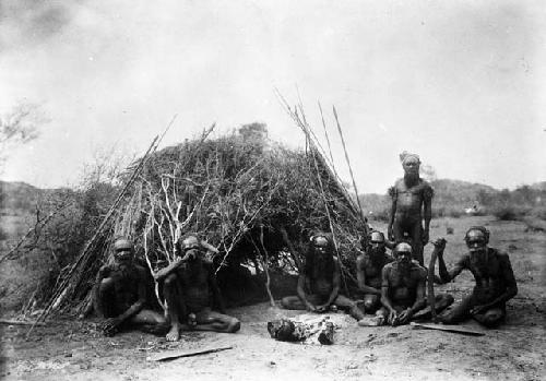 Group of old Auinta men seated at "Wurley" Alice Springs