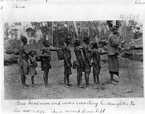 Bene headman and wives escorting his daughter to her marriage.