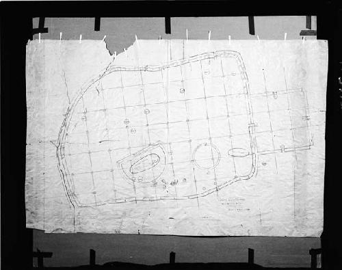 Map of Hopewell Mounds, Ohio, by G. Cowan, 1892