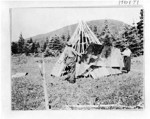 stage in building micmac wigwam