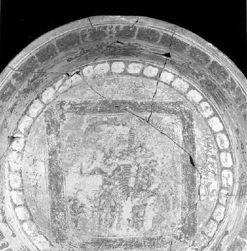 Dish - decorated with glyphs