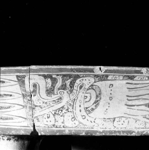 Dish - decorated with glyphs