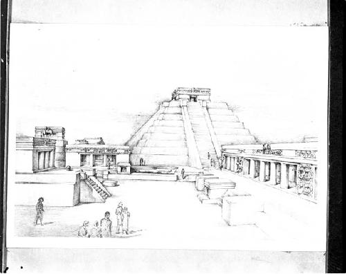 Drawing of ceremonial center