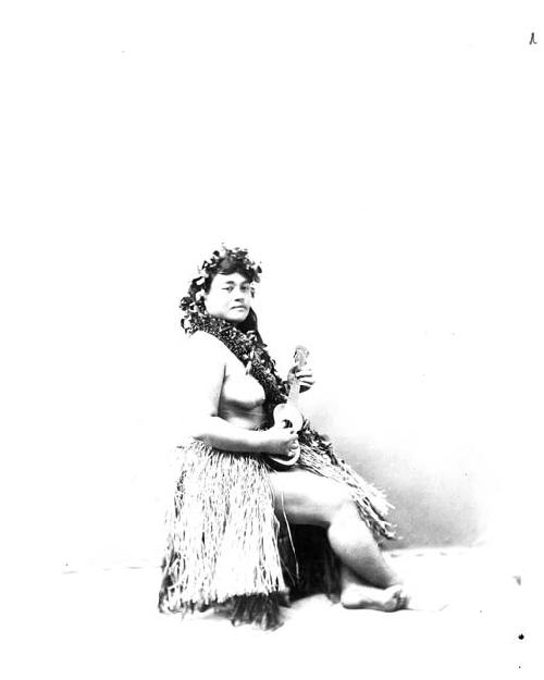 Hula Dancer Seated with ukulele