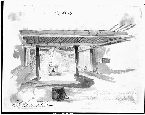 Drawing of council chamber