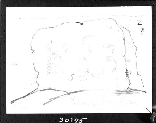 Pen and ink drawing of pictograph by R.H. Kern
