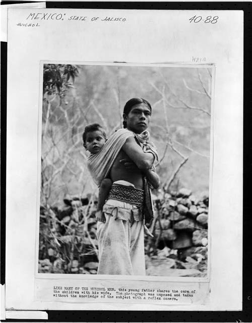 Huichol Man and child