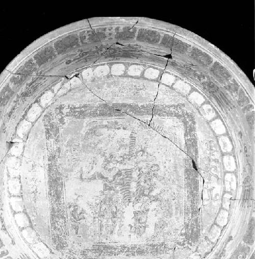 Dish - decorated with glyphs