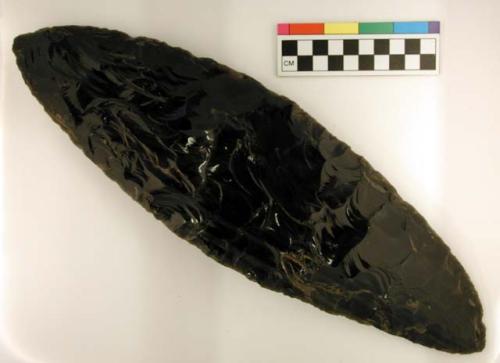 Chipped implement, obsidian