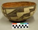 Polychrome pottery large bowl - black, red, yellow