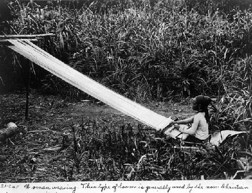 Woman weaving