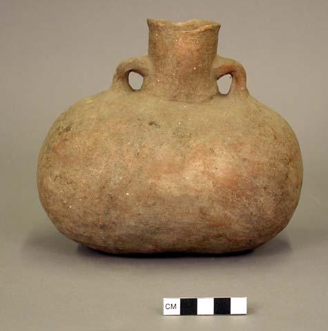 Pottery jar- constricted mouth and round body