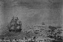 The Resolution Beating Through Ice with the Discovery in the Distance, Near Icey Cape, August, 1778.