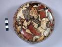 Early Nasca bowl with the exterior painted with an anthropomorphic Mythical Being clutching a trophy head in its hand