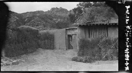 Building at base of mountains