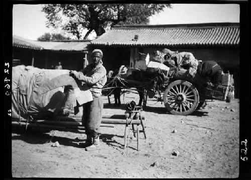 Cargo is loaded onto carts